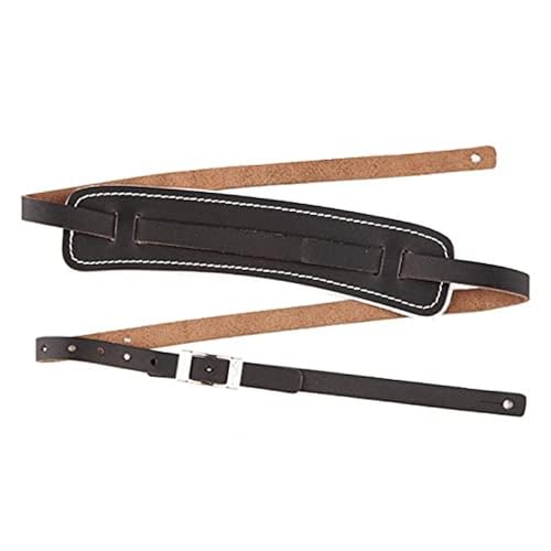 Fender Standard Vintage Guitar Strap for Guitarists - Black Leather, Adjustable, Soft Padded - Live Performance and Stu