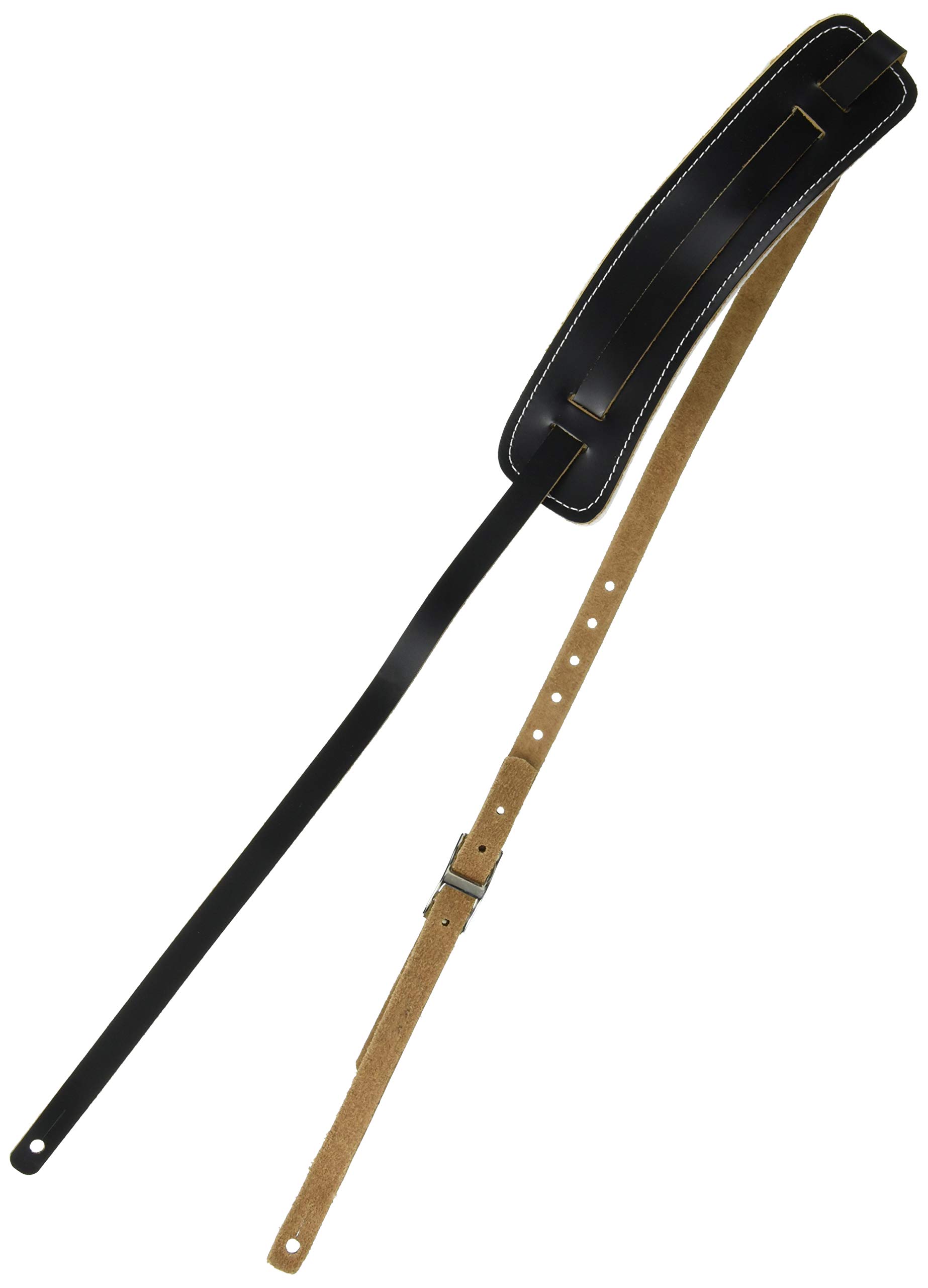 Fender Standard Vintage Guitar Strap for Guitarists - Black Leather, Adjustable, Soft Padded - Live Performance and Stu